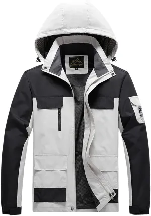 Mens Windproof Jacket Waterproof Lightweight Mountain Sport Jacket Hooded Windbreaker Outdoors Raincoat Hiking Outfits