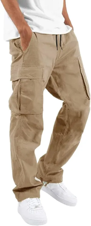 Mens Workout Cargo Sweatpants Heavyweight Mens Fashion Athletic Joggers Pants Sweatpants Trousers Cotton Cargo Pants