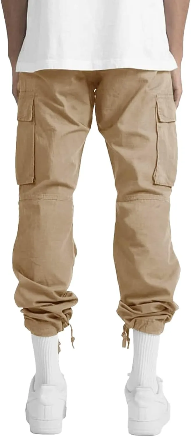 Mens Workout Cargo Sweatpants Heavyweight Mens Fashion Athletic Joggers Pants Sweatpants Trousers Cotton Cargo Pants