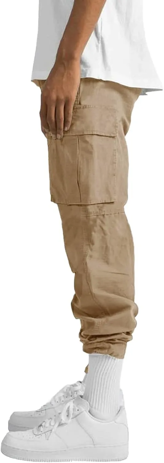 Mens Workout Cargo Sweatpants Heavyweight Mens Fashion Athletic Joggers Pants Sweatpants Trousers Cotton Cargo Pants
