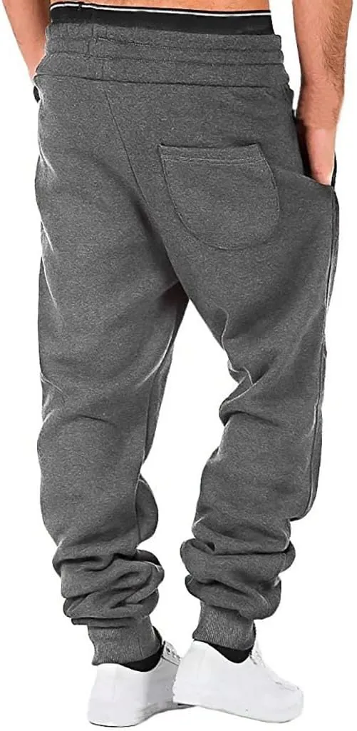 Mens Workout Cargo Sweatpants Mens Cargo Sweatpants Heavyweight Fleece Jogger Pants Drawstring Stretch Sports Trouser