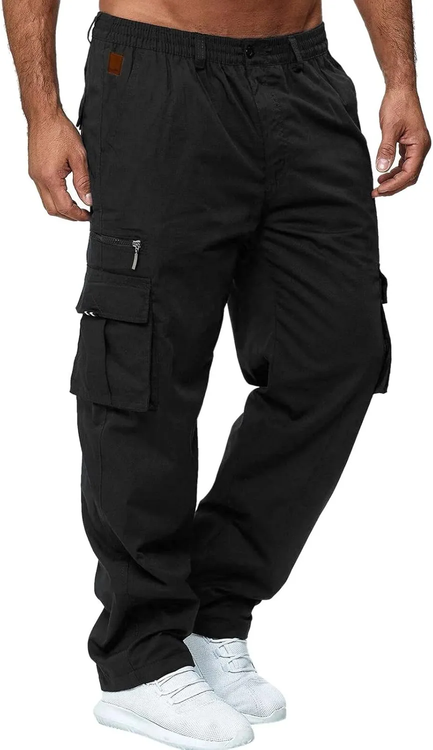 Mens Workout Cargo Sweatpants Pants Joggers for Men Big and Tall Men's Workout Slim Gym Joggers Pants Sport Training