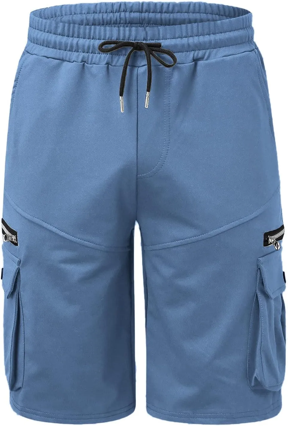 Muscularfit Shorts Men Casual Cotton Gym Athletic Workout Cargo Shorts Summer Fashion Drawstring Stretch Multi Pockets Shorts
