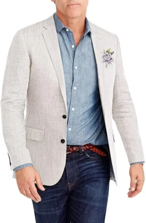 Netsky Mens Linen Blazer Casual Two Button Suit Jacket Lightweight Sport Coat for Men Summer