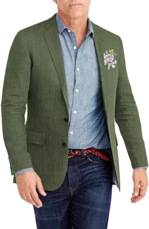 Netsky Mens Linen Blazer Casual Two Button Suit Jacket Lightweight Sport Coat for Men Summer