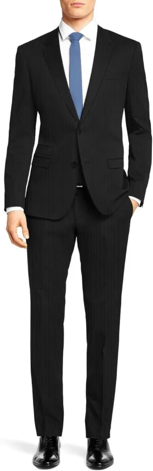 Nicoletti Men's Two Button Stretch Slim Fit Suit Ticket Pocket Jacket with Pant