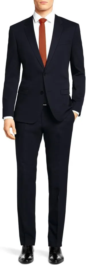 Nicoletti Men's Two Button Stretch Slim Fit Suit Ticket Pocket Jacket with Pant