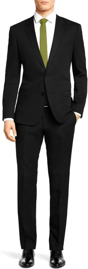 Nicoletti Men's Two Button Stretch Slim Fit Suit Ticket Pocket Jacket with Pant