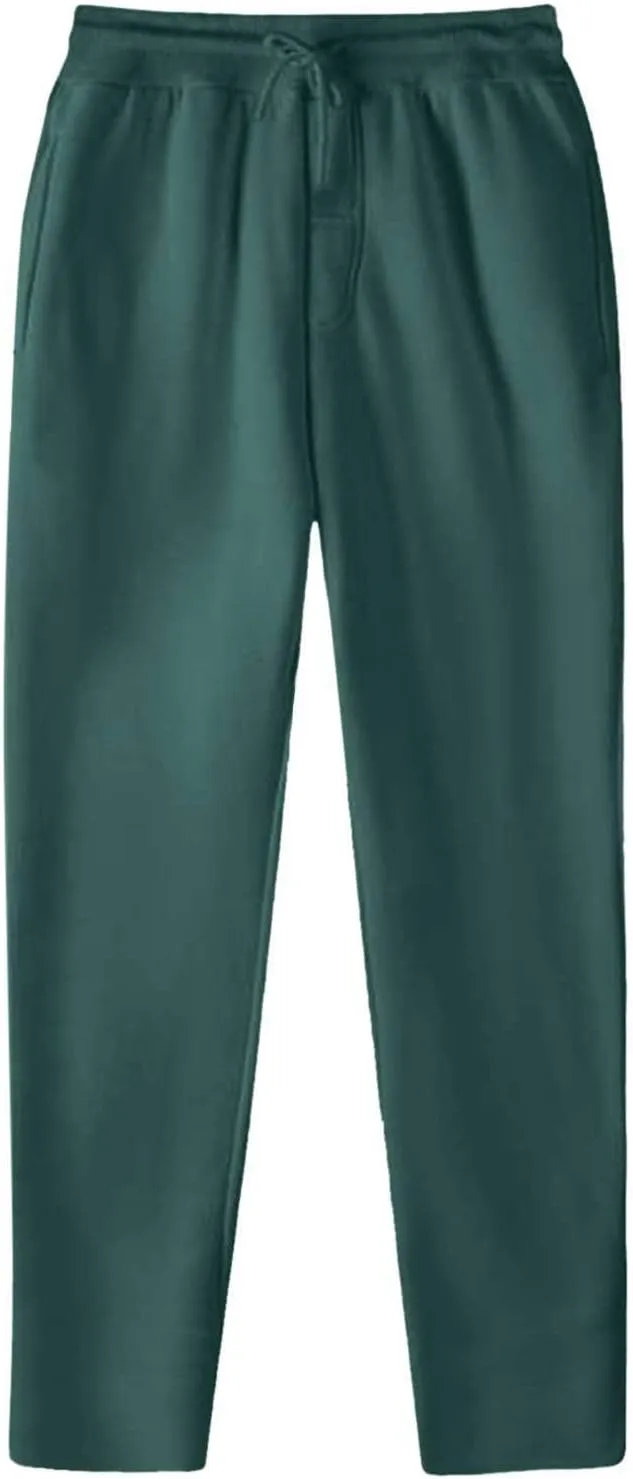 Open Leg Baggy Sweatpants for Women Fleece Lined Tall Comfy Wide Leg Sweat Pants Solid Open Bottom Straight Leg Loose