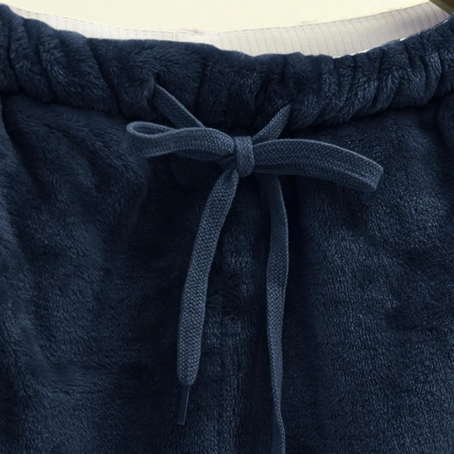 Oplxuo Womens Fuzzy Fleece Pajamas Pants High Waisted Cinch Bottom Lounge Baggy Sweatpants Soft Warm Winter Joggers Pants