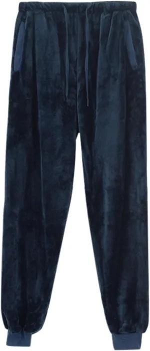 Oplxuo Womens Fuzzy Fleece Pajamas Pants High Waisted Cinch Bottom Lounge Baggy Sweatpants Soft Warm Winter Joggers Pants