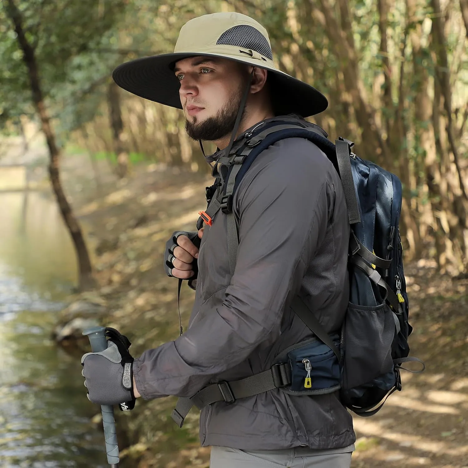 Oversized XL/XXL Sun Hat for Large Head, UV Protection Ventilated Summer Hats for Fishing Hiking Garden Beach