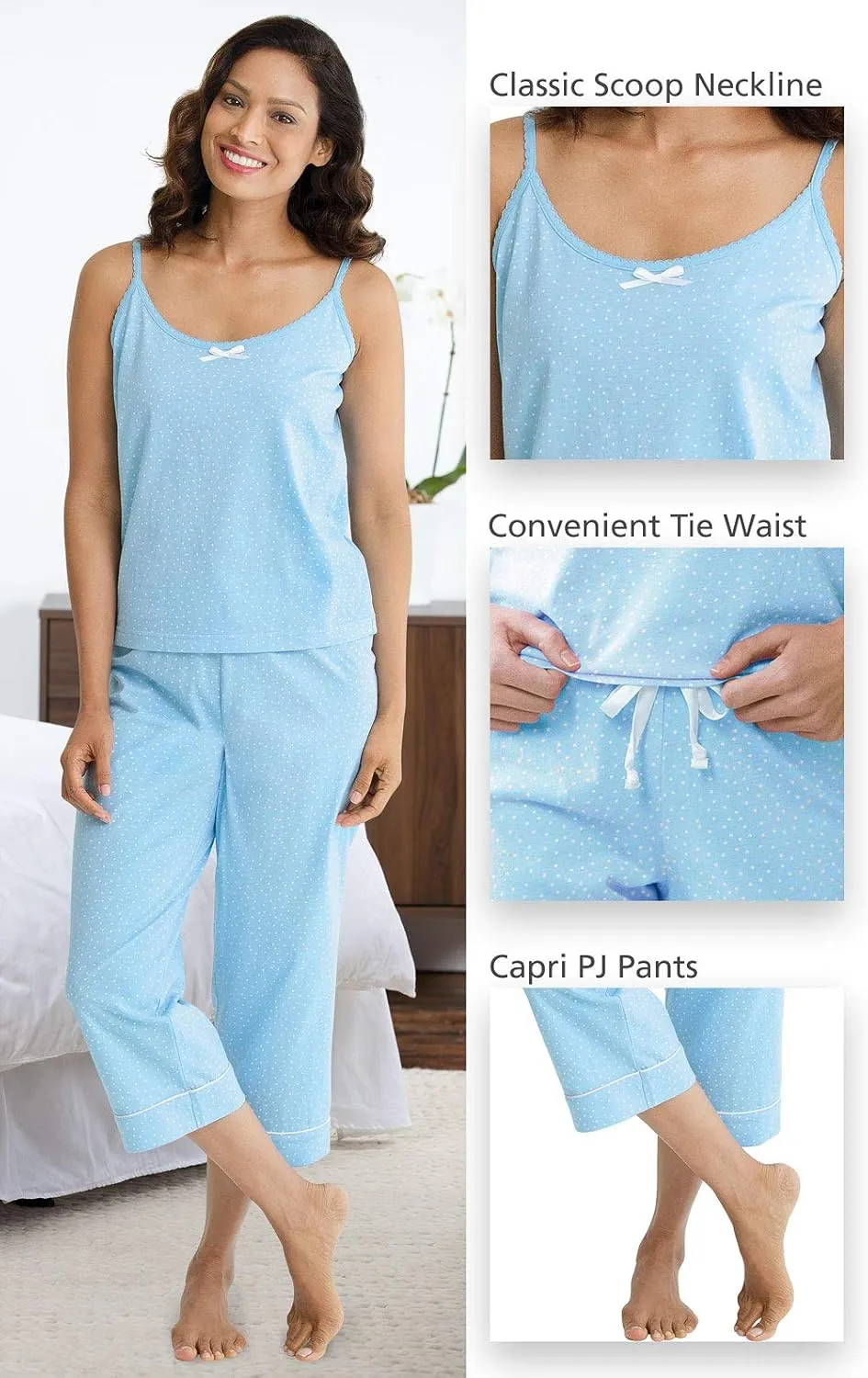 PajamaGram Pajamas For Women - Womens Sleepwear, Tank & Capri Set