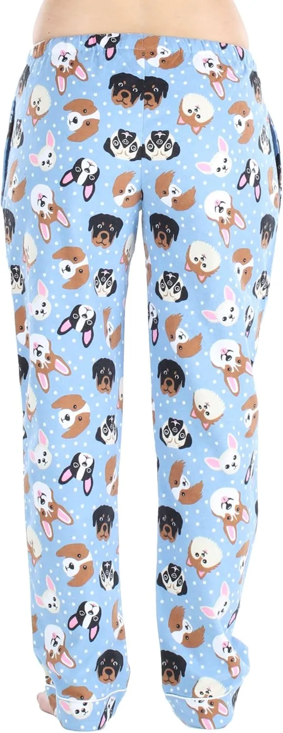 PajamaMania Women's Cotton Flannel Pajama PJ Pants with Pockets