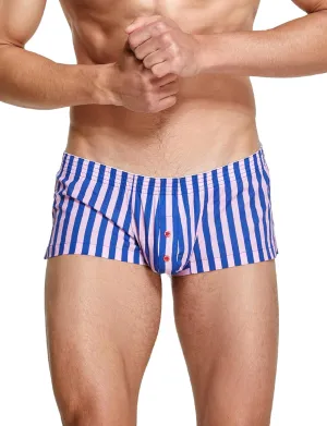 Panegy Mens Striped Lounge Shorts Cotton Comfort 3" Short Boxers Relaxed Sleepwear Underwear