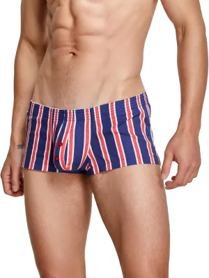 Panegy Mens Striped Lounge Shorts Cotton Comfort 3" Short Boxers Relaxed Sleepwear Underwear
