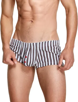 Panegy Mens Striped Lounge Shorts Cotton Comfort 3" Short Boxers Relaxed Sleepwear Underwear