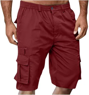 Pants for Man Summer Fall Loose Fit Cargo Straight Leg Plain Long Leg Pants Shorts Mens 2025 Fashion