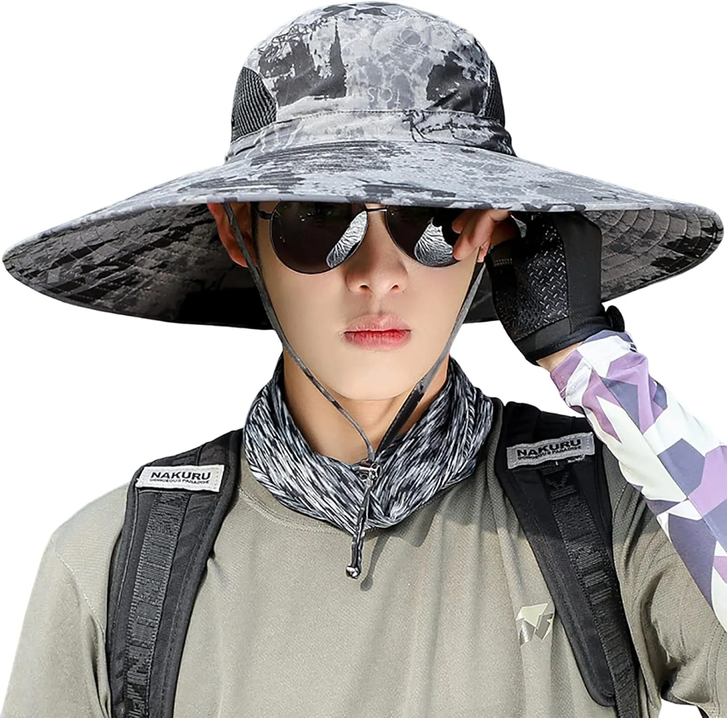 Peicees Super Wide Brim Sun Hat Men Women Fishing Bucket Hat Safari Cowboy Hat