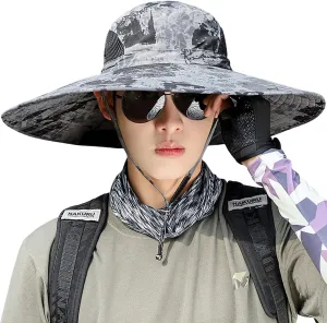 Peicees Super Wide Brim Sun Hat Men Women Fishing Bucket Hat Safari Cowboy Hat