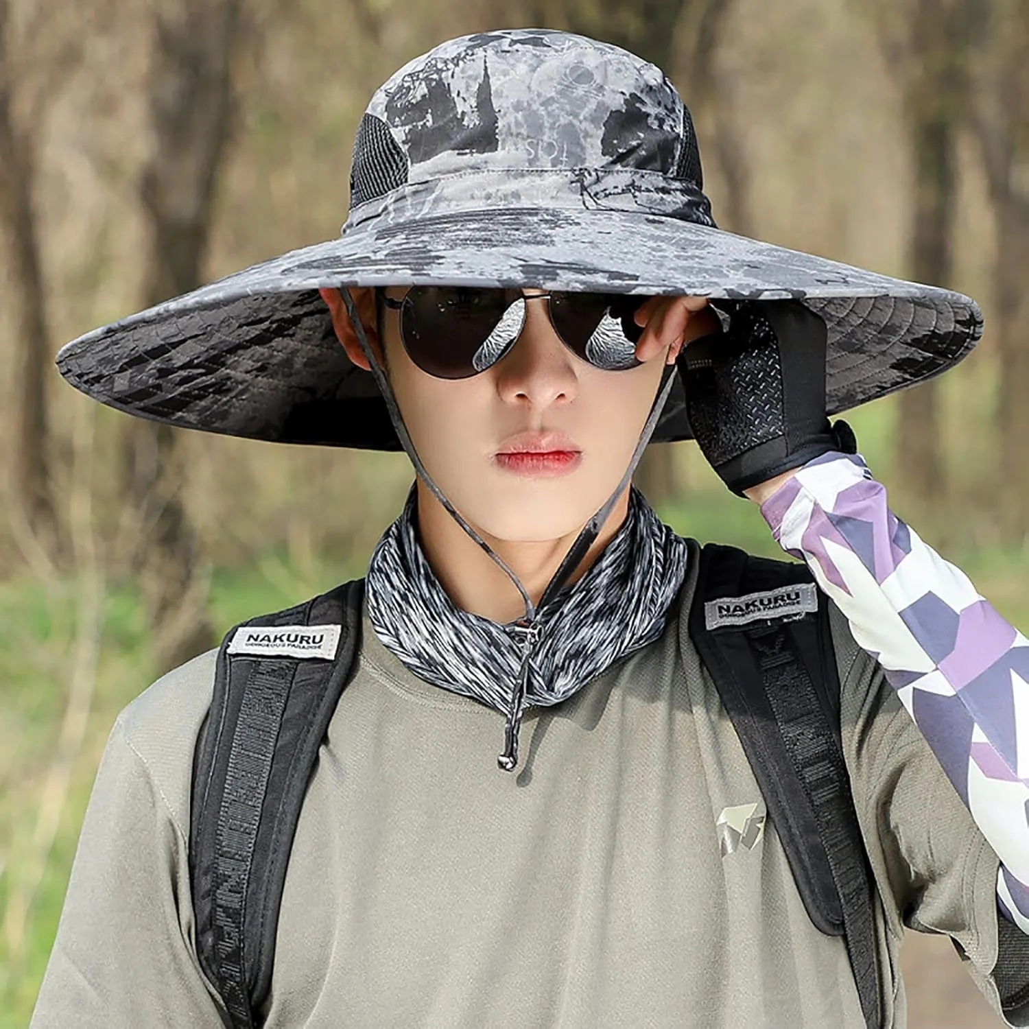 Peicees Super Wide Brim Sun Hat Men Women Fishing Bucket Hat Safari Cowboy Hat