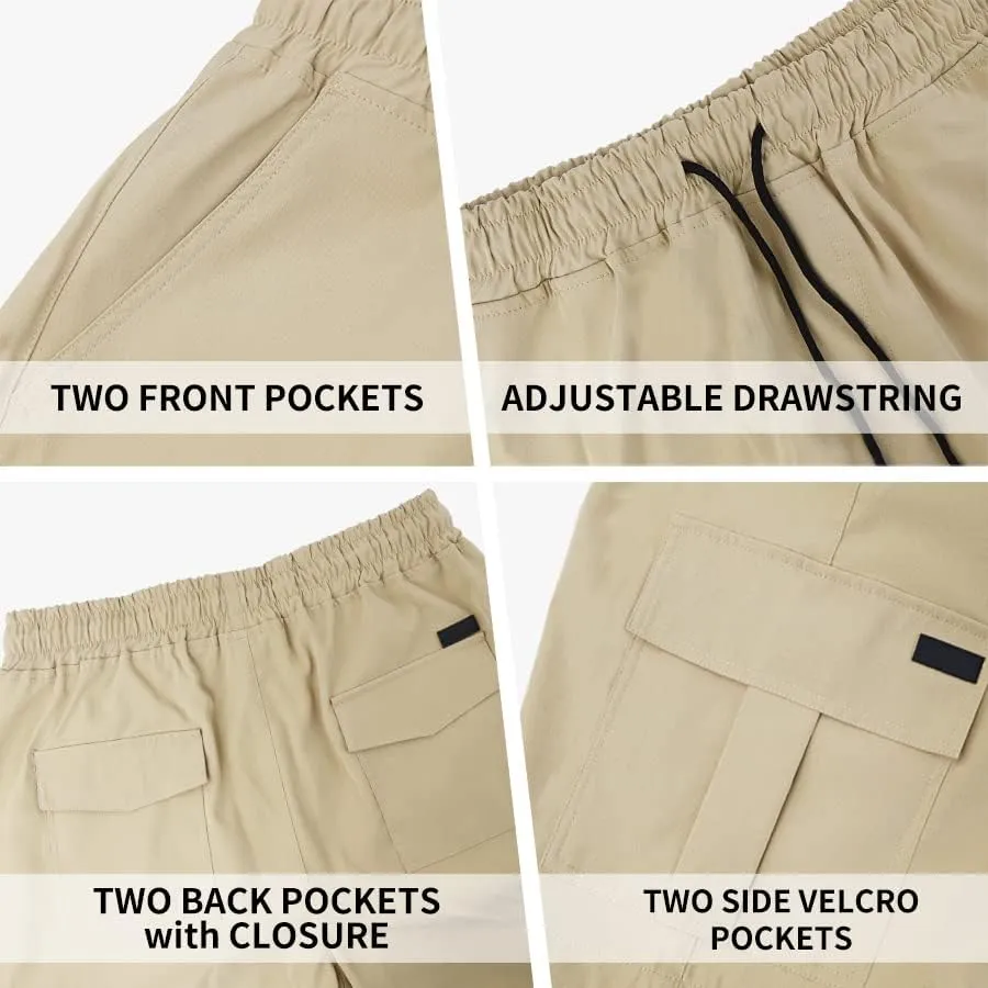 PIDOGYM Men's Classic Cargo Shorts, Waterproof Hiking Shorts Loose Fit Cargo Short with 6 Pockets