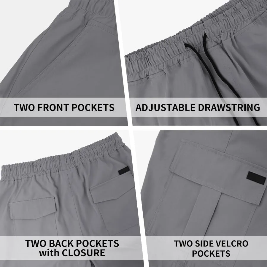 PIDOGYM Men's Classic Cargo Shorts, Waterproof Hiking Shorts Loose Fit Cargo Short with 6 Pockets
