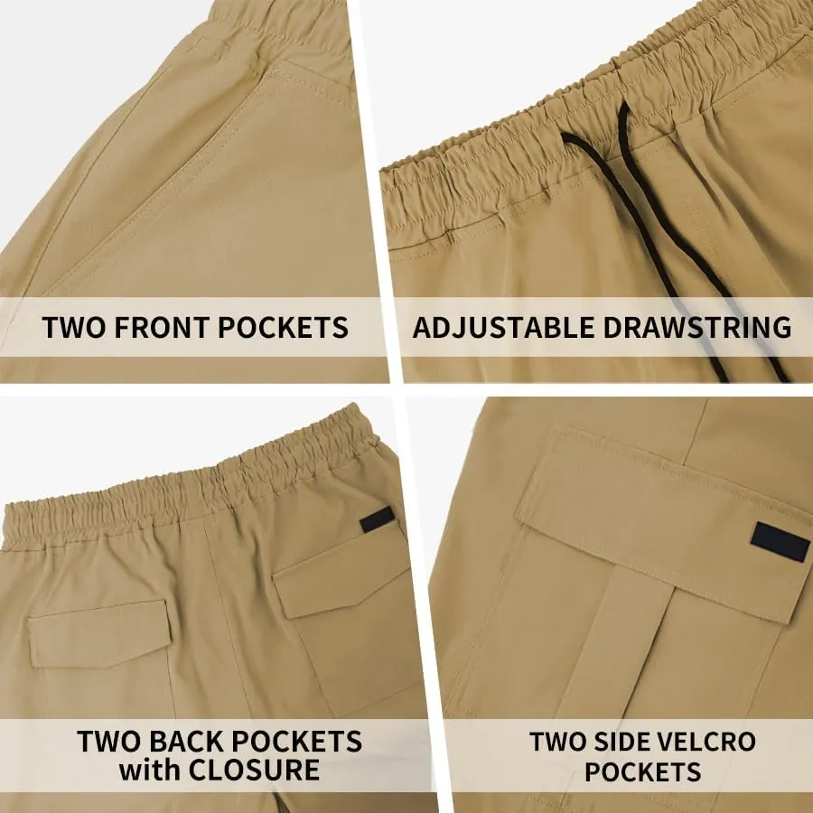 PIDOGYM Men's Classic Cargo Shorts, Waterproof Hiking Shorts Loose Fit Cargo Short with 6 Pockets
