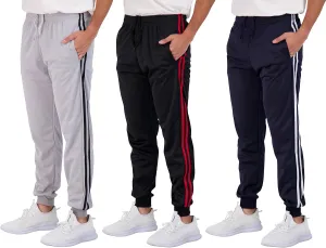 Real Essentials 3 Pack: Boy's Active Athletic Casual Jogger Sweatpants with Pockets