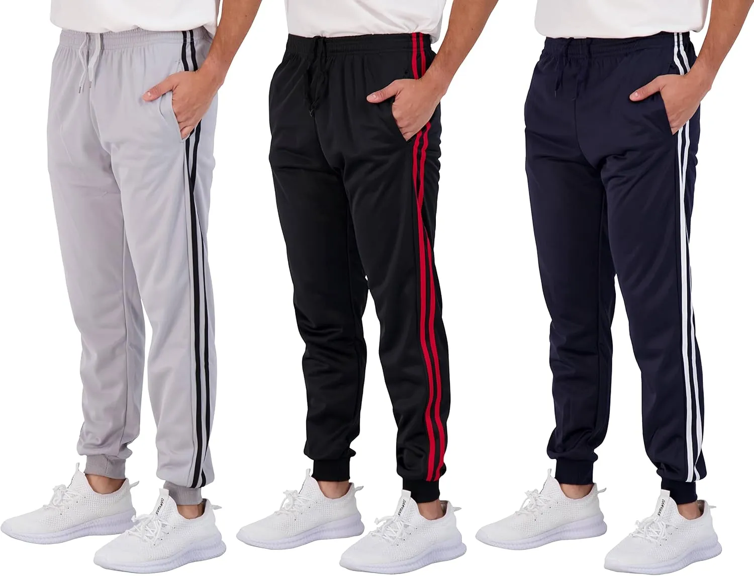 Real Essentials 3 Pack: Boy's Active Athletic Casual Jogger Sweatpants with Pockets