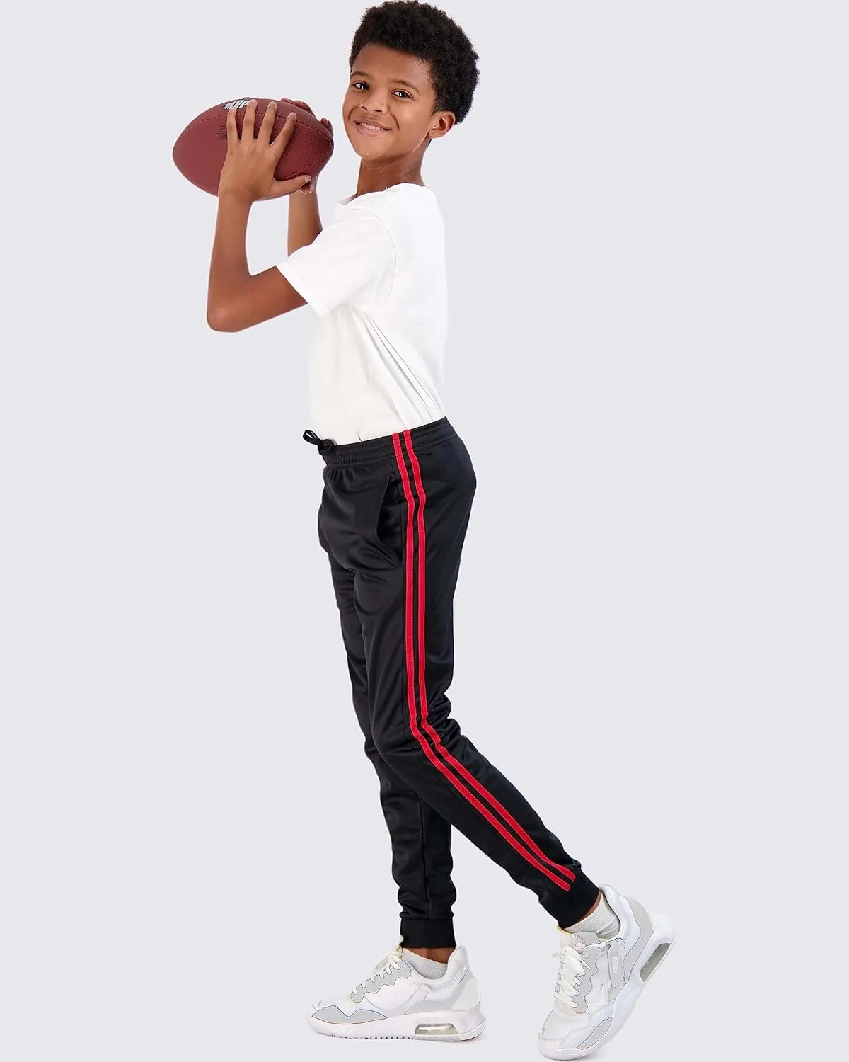 Real Essentials 3 Pack: Boy's Active Athletic Casual Jogger Sweatpants with Pockets