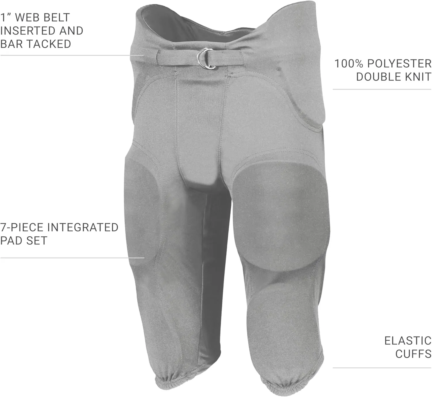 Russell Athletic Boys Youth Integrated 7-Piece Pad Football Pant