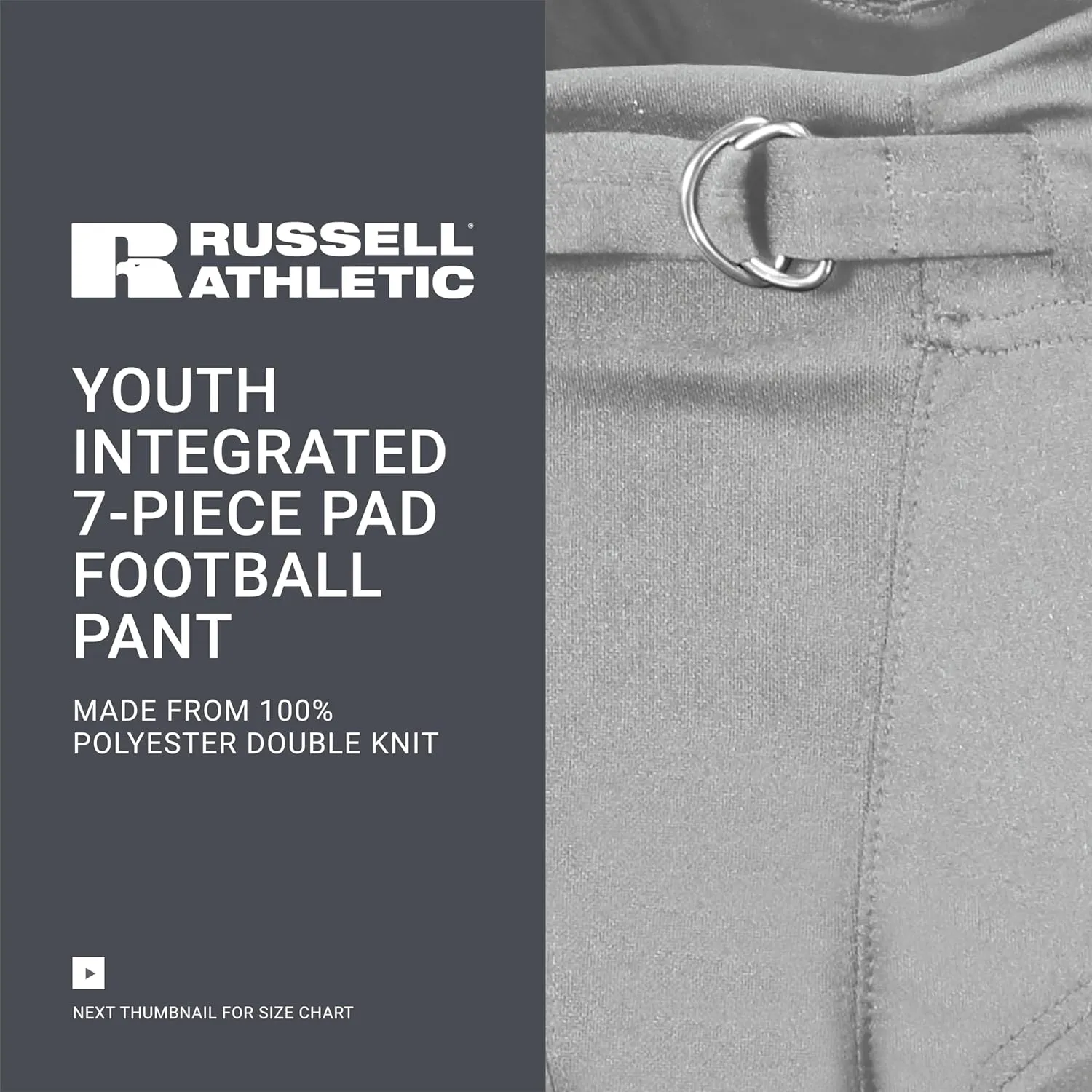 Russell Athletic Boys Youth Integrated 7-Piece Pad Football Pant