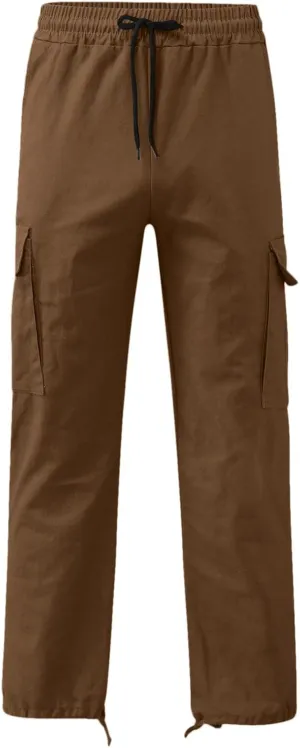 sdbrld Cargo Pants For Men Mens Relaxed Fit Beach Pants Trendy Streetwear Baggy Trousers Cargo Pants with Zipper Pockets
