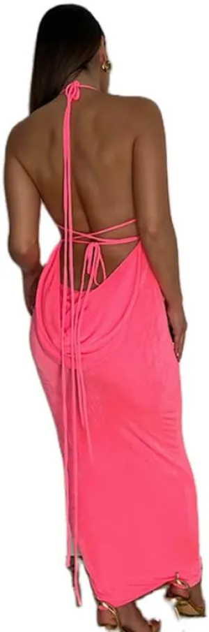 Sexy Tie Dye Print Tank Dress Slim Fit Split Long Dress in Cotton Sleeveless Dress Elegant Night Party Dress Summer Wear