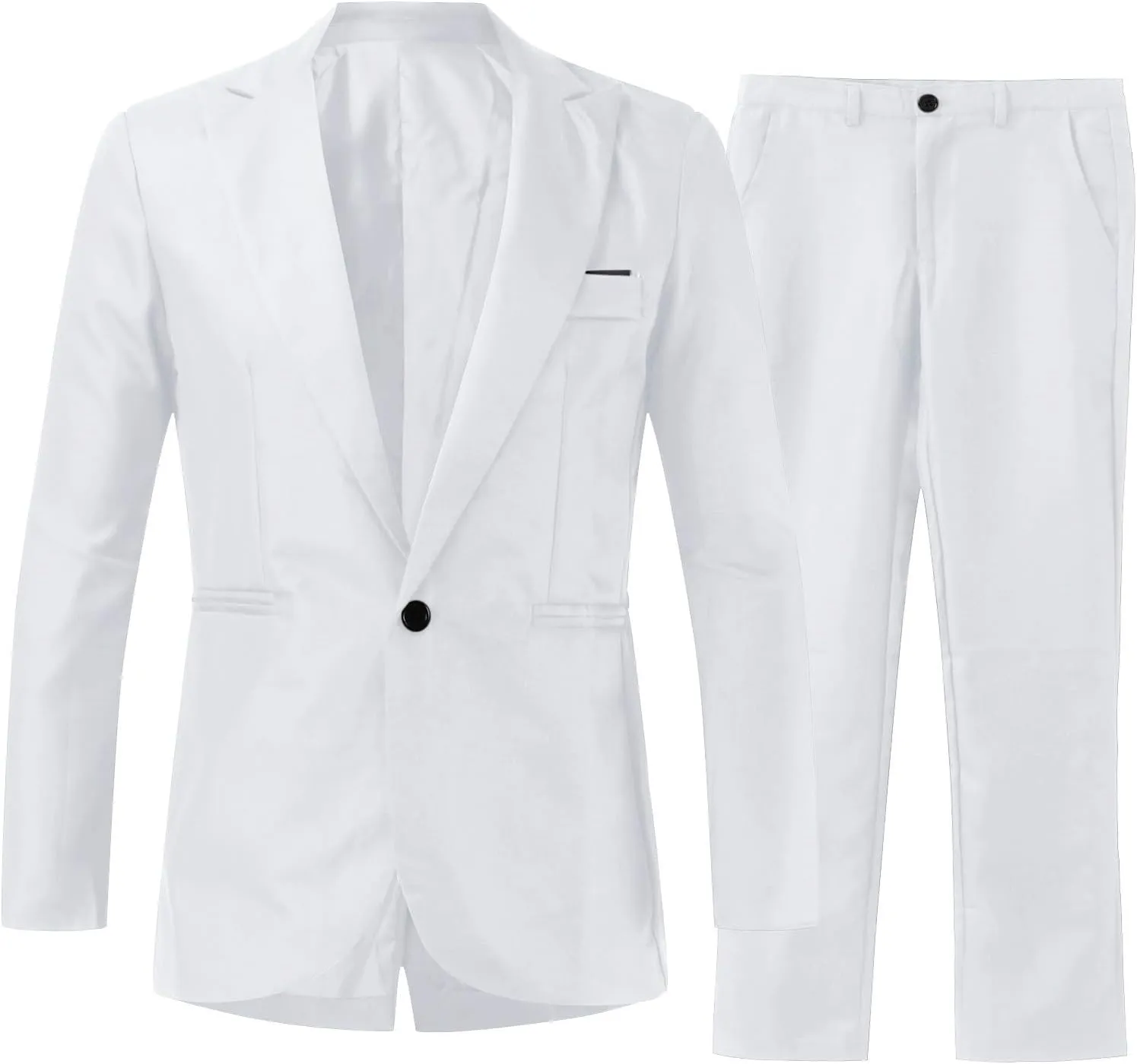 Slim Fit Tuxedo Blazer and Pants for Wedding Prom, 2 Piece Suit for Men, One Button Blazer Jacket Vest Pants