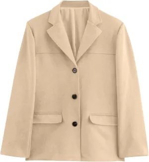 Suede Jackets Womens Y2k Faux Leather Outerwear Jacket Fall Winter Fashion 2025 Trendy Old Money Plus Size Blazers