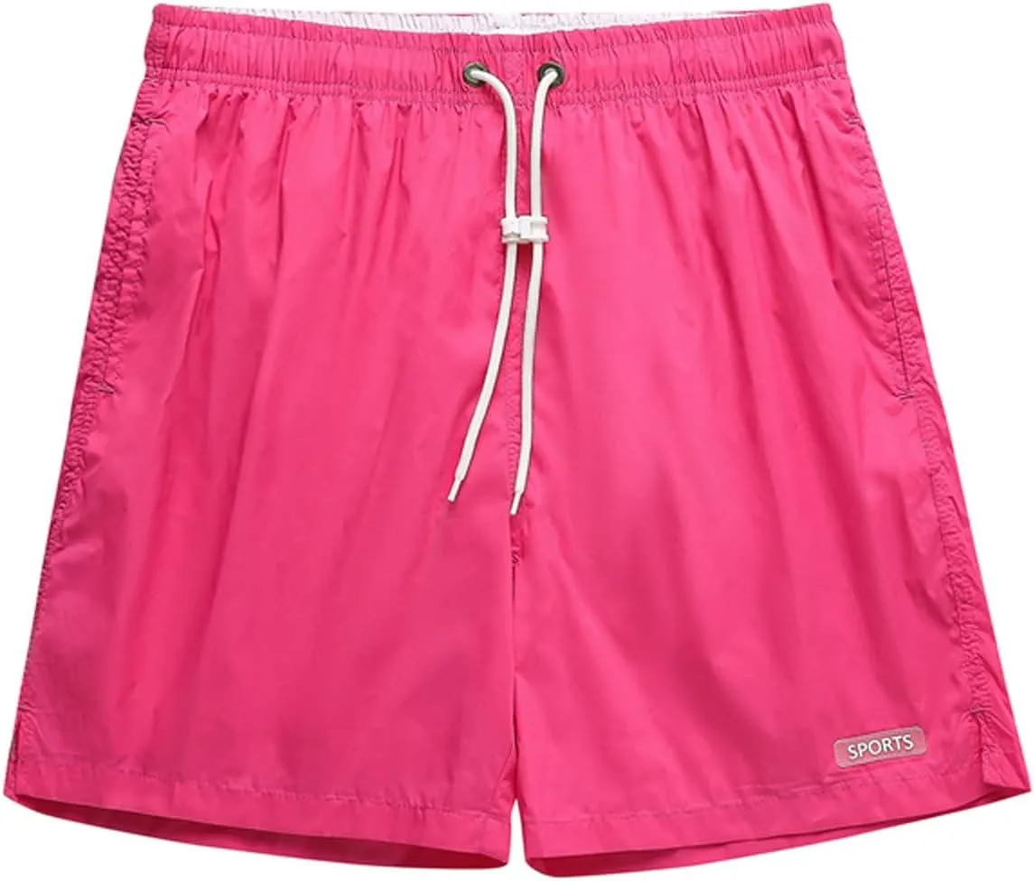 Summer Quick Dry Athletic Shorts for Men Casual Elastic Waisted Drawstring Shorts Loose Fit Running Workout Shorts