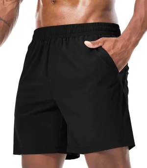 Surenow Mens Workout Athletic Shorts Quick Dry Running Shorts Gym Lightweight Breathable Mesh Shorts for Men with Zip Pocket