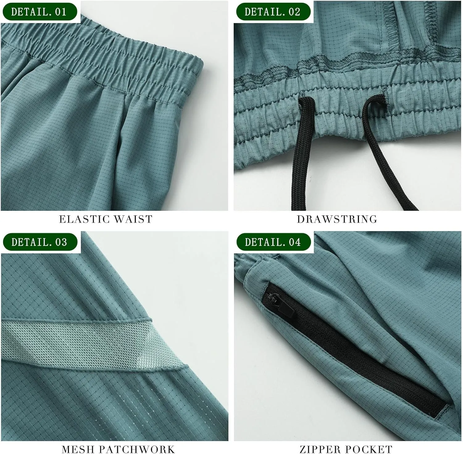 Surenow Mens Workout Athletic Shorts Quick Dry Running Shorts Gym Lightweight Breathable Mesh Shorts for Men with Zip Pocket