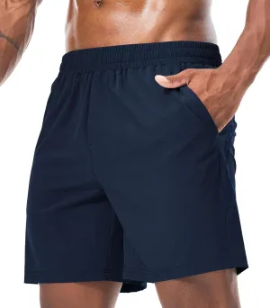 Surenow Mens Workout Athletic Shorts Quick Dry Running Shorts Gym Lightweight Breathable Mesh Shorts for Men with Zip Pocket