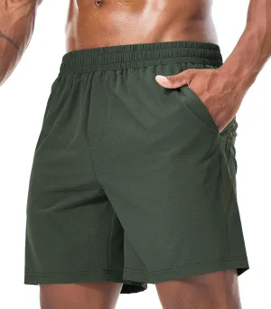 Surenow Mens Workout Athletic Shorts Quick Dry Running Shorts Gym Lightweight Breathable Mesh Shorts for Men with Zip Pocket
