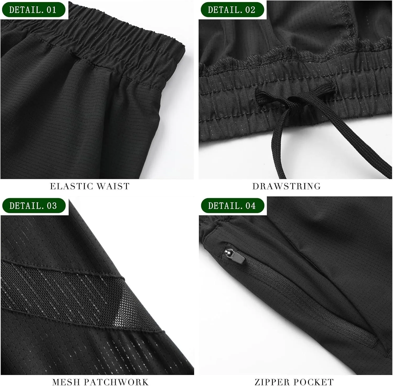 Surenow Mens Workout Athletic Shorts Quick Dry Running Shorts Gym Lightweight Breathable Mesh Shorts for Men with Zip Pocket