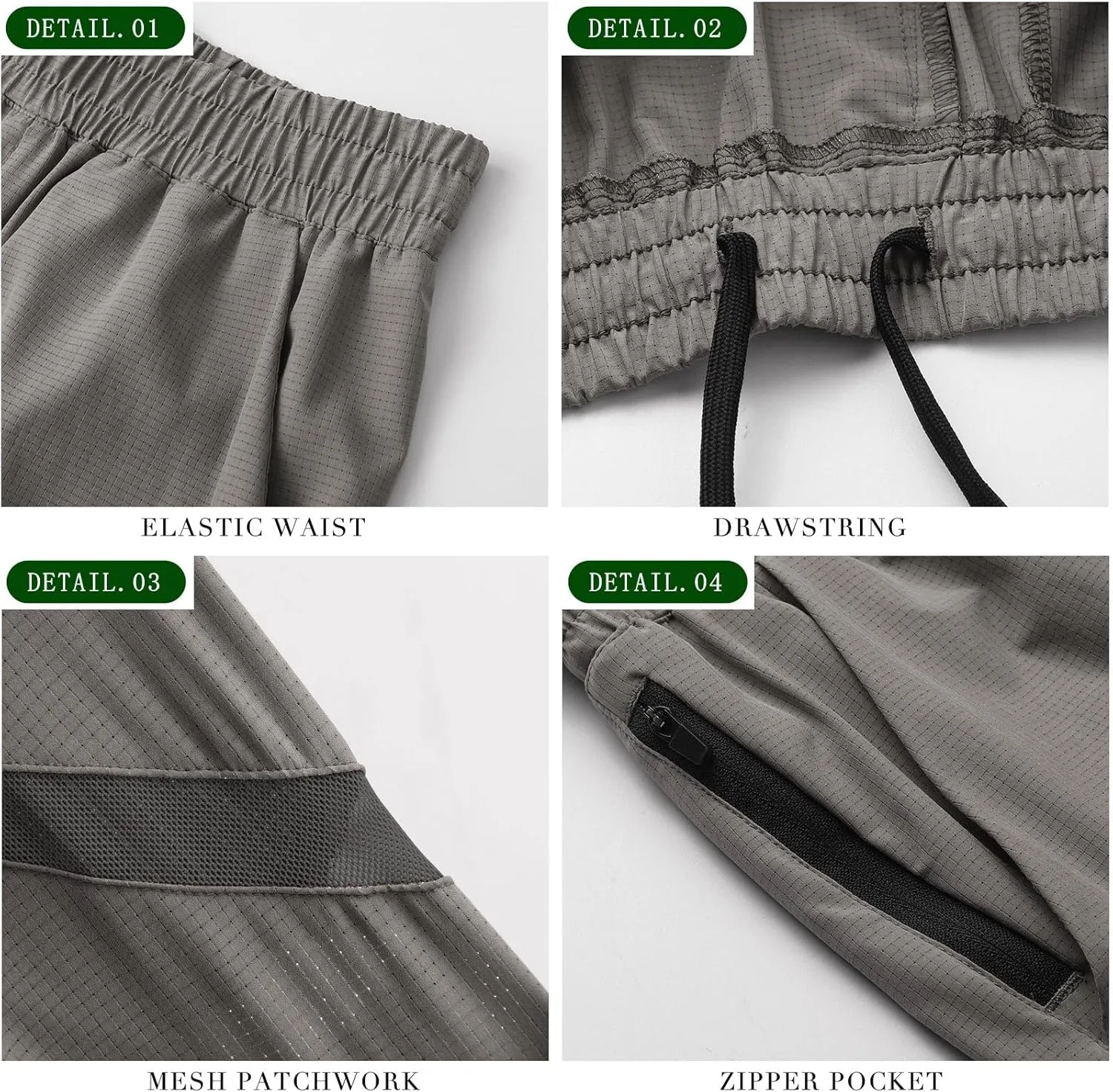 Surenow Mens Workout Athletic Shorts Quick Dry Running Shorts Gym Lightweight Breathable Mesh Shorts for Men with Zip Pocket