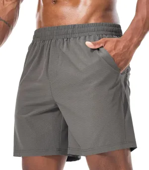 Surenow Mens Workout Athletic Shorts Quick Dry Running Shorts Gym Lightweight Breathable Mesh Shorts for Men with Zip Pocket