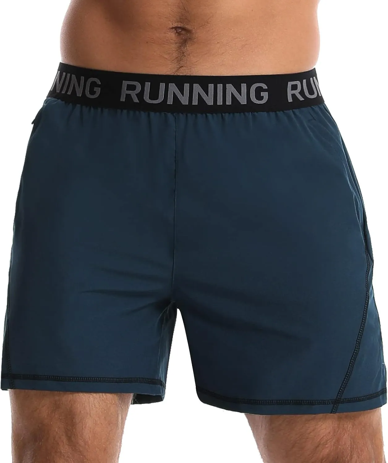 Surenow Men's Workout Running Shorts Quick Dry Athletic Shorts 5" Lightweight Active Gym Shorts with Zipper Pockets