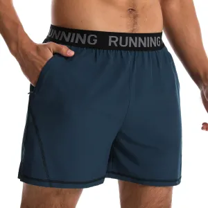 Surenow Men's Workout Running Shorts Quick Dry Athletic Shorts 5" Lightweight Active Gym Shorts with Zipper Pockets