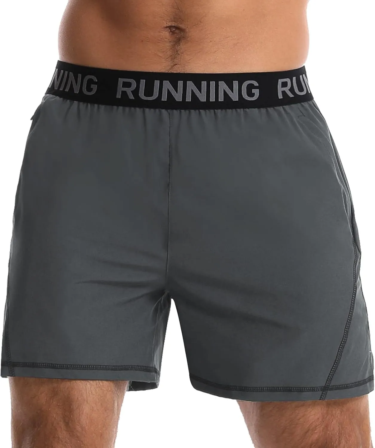 Surenow Men's Workout Running Shorts Quick Dry Athletic Shorts 5" Lightweight Active Gym Shorts with Zipper Pockets