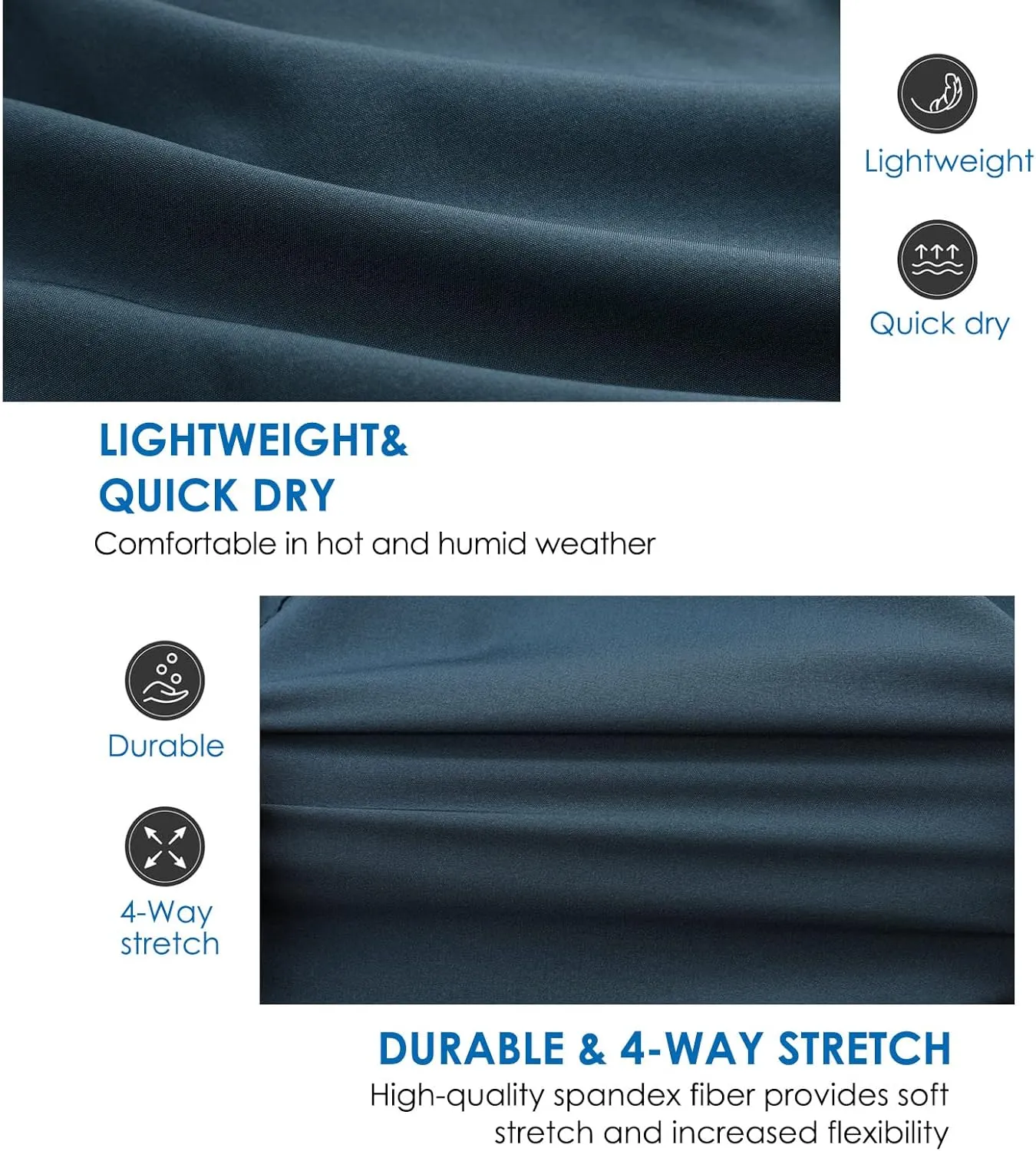 Surenow Men's Workout Running Shorts Quick Dry Athletic Shorts 5" Lightweight Active Gym Shorts with Zipper Pockets