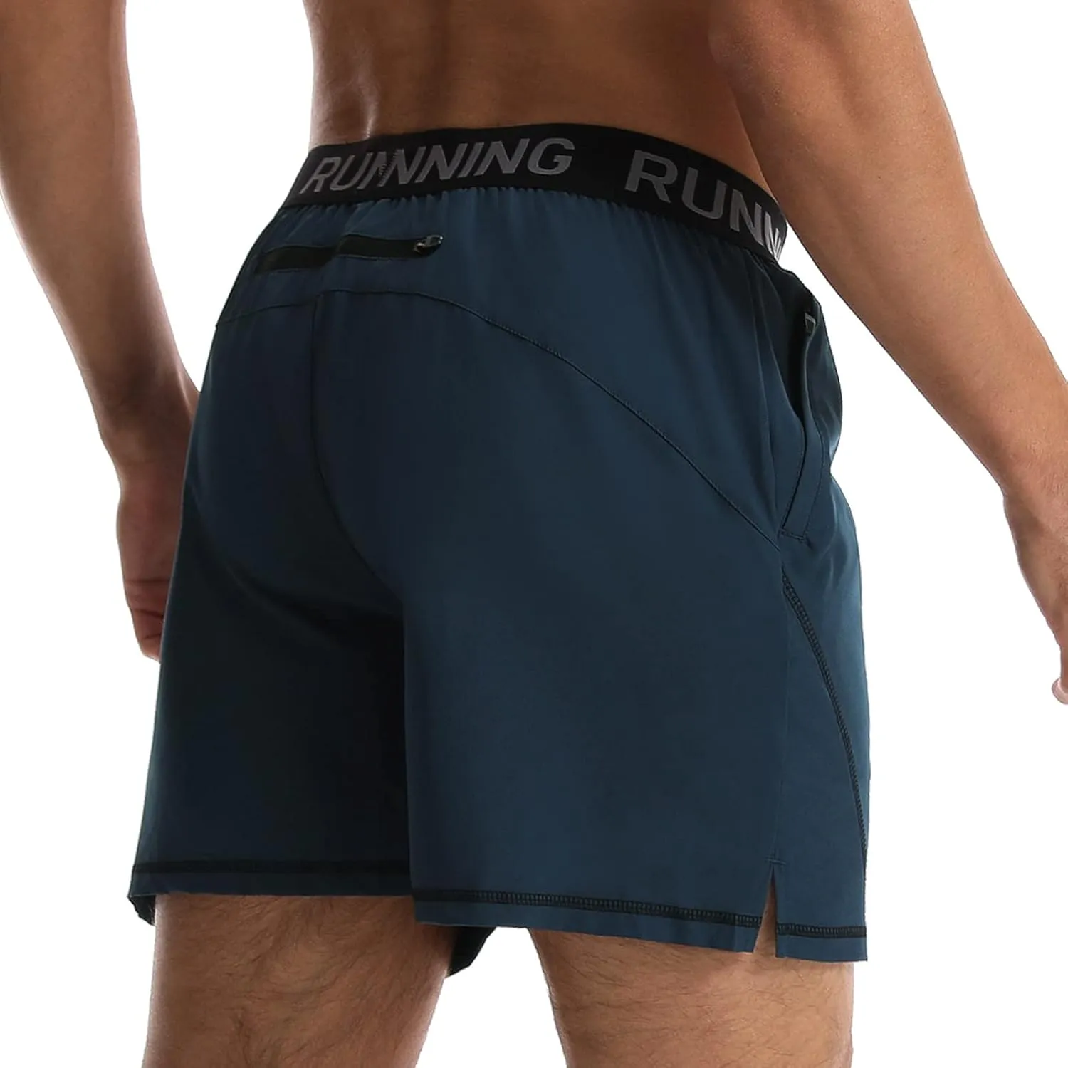 Surenow Men's Workout Running Shorts Quick Dry Athletic Shorts 5" Lightweight Active Gym Shorts with Zipper Pockets